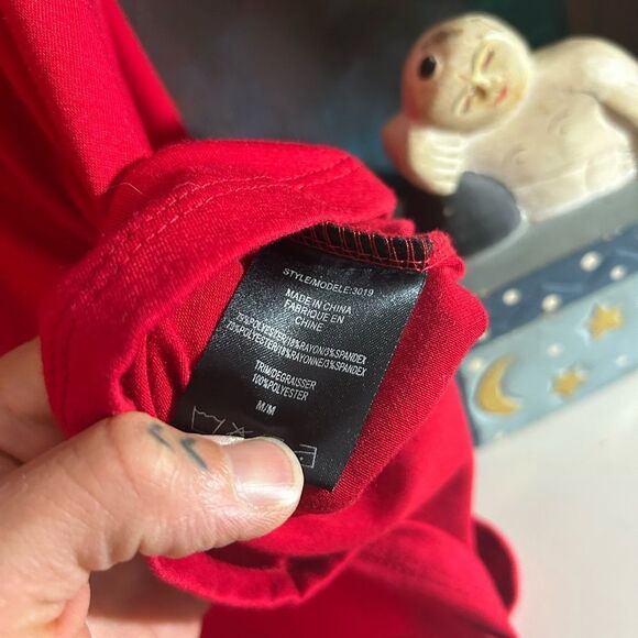 Majora Elegant Red Tank Top with Floral Detail Size M - Picture 6 of 12